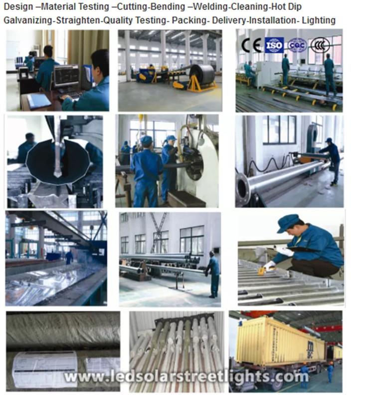 Production process of led parking lot lights and poles